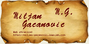 Miljan Gačanović vizit kartica